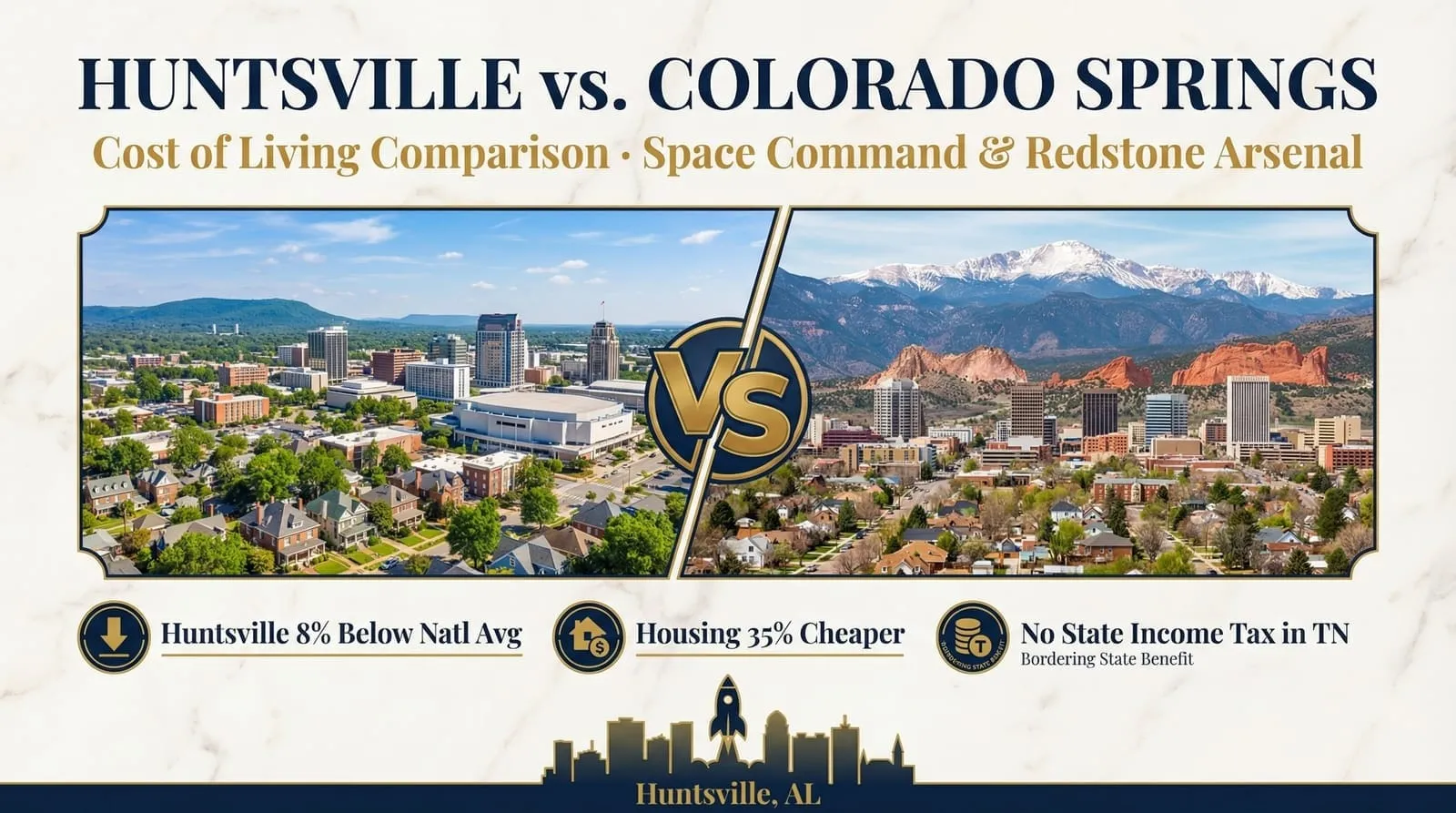 Cost of Living in Huntsville vs. Colorado Springs