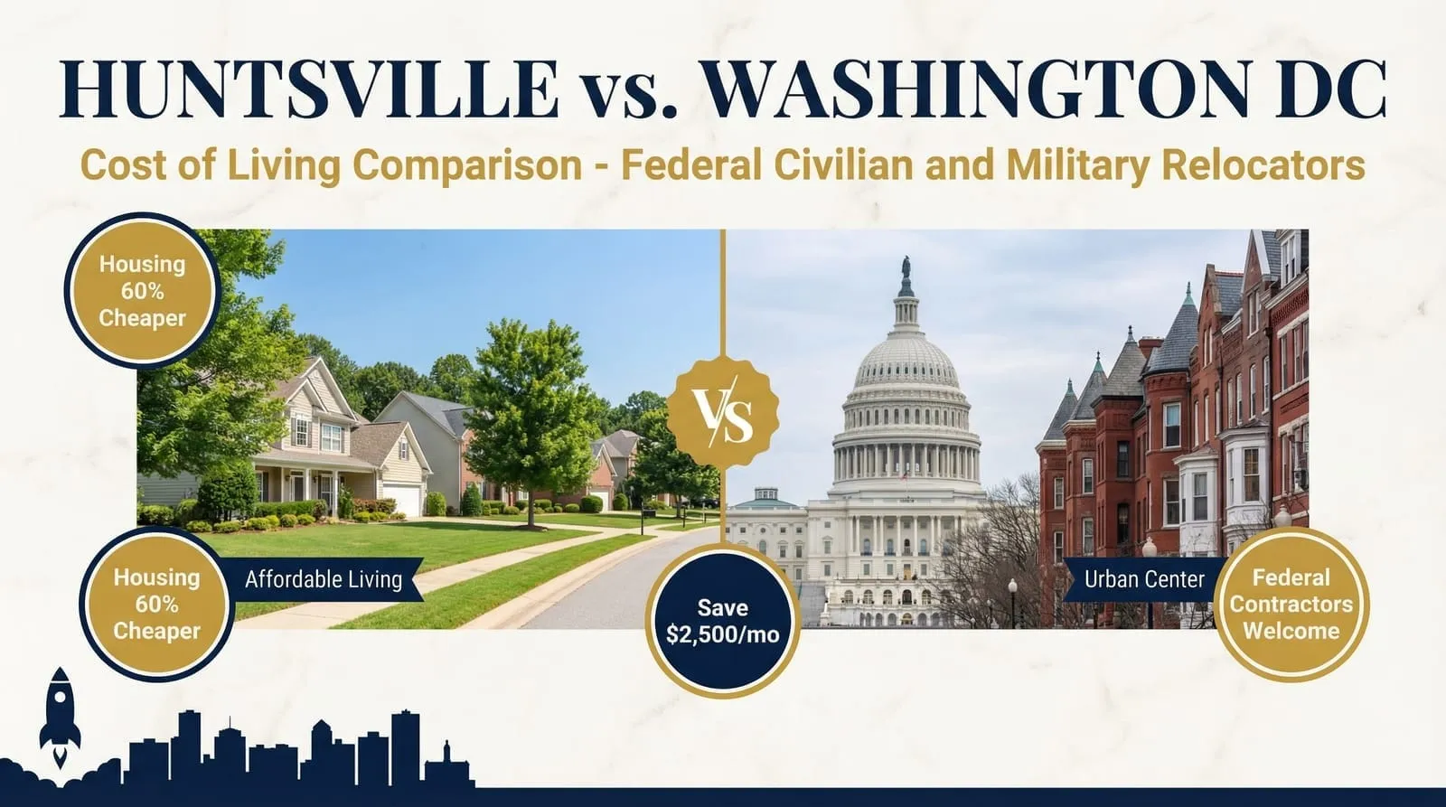 Cost of Living in Huntsville vs. Washington DC