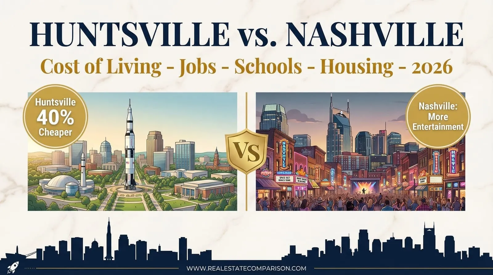 Huntsville, AL vs. Nashville: Which Is Better to Live In?