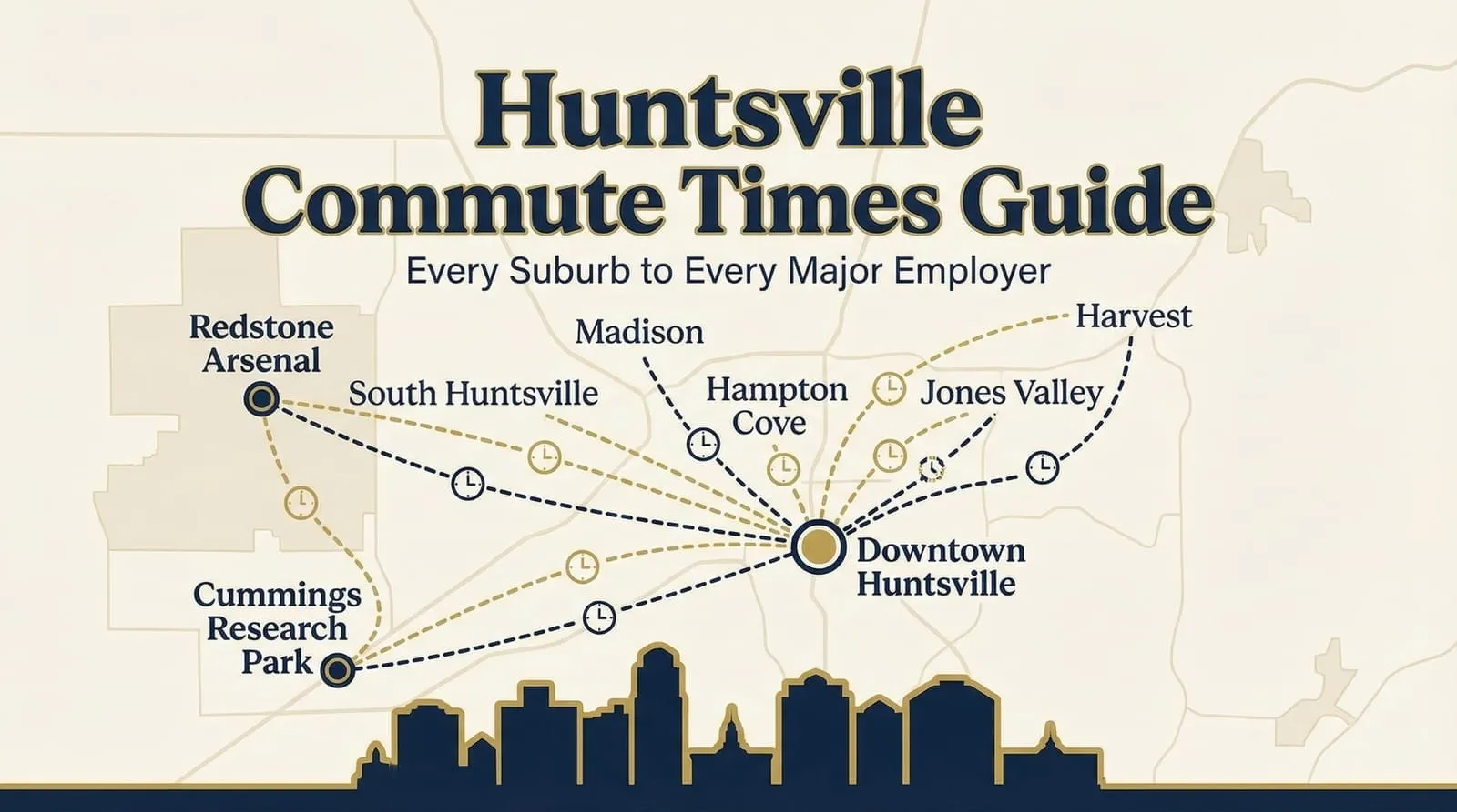 Huntsville Commute Times Guide: Every Suburb to Every Major Employer