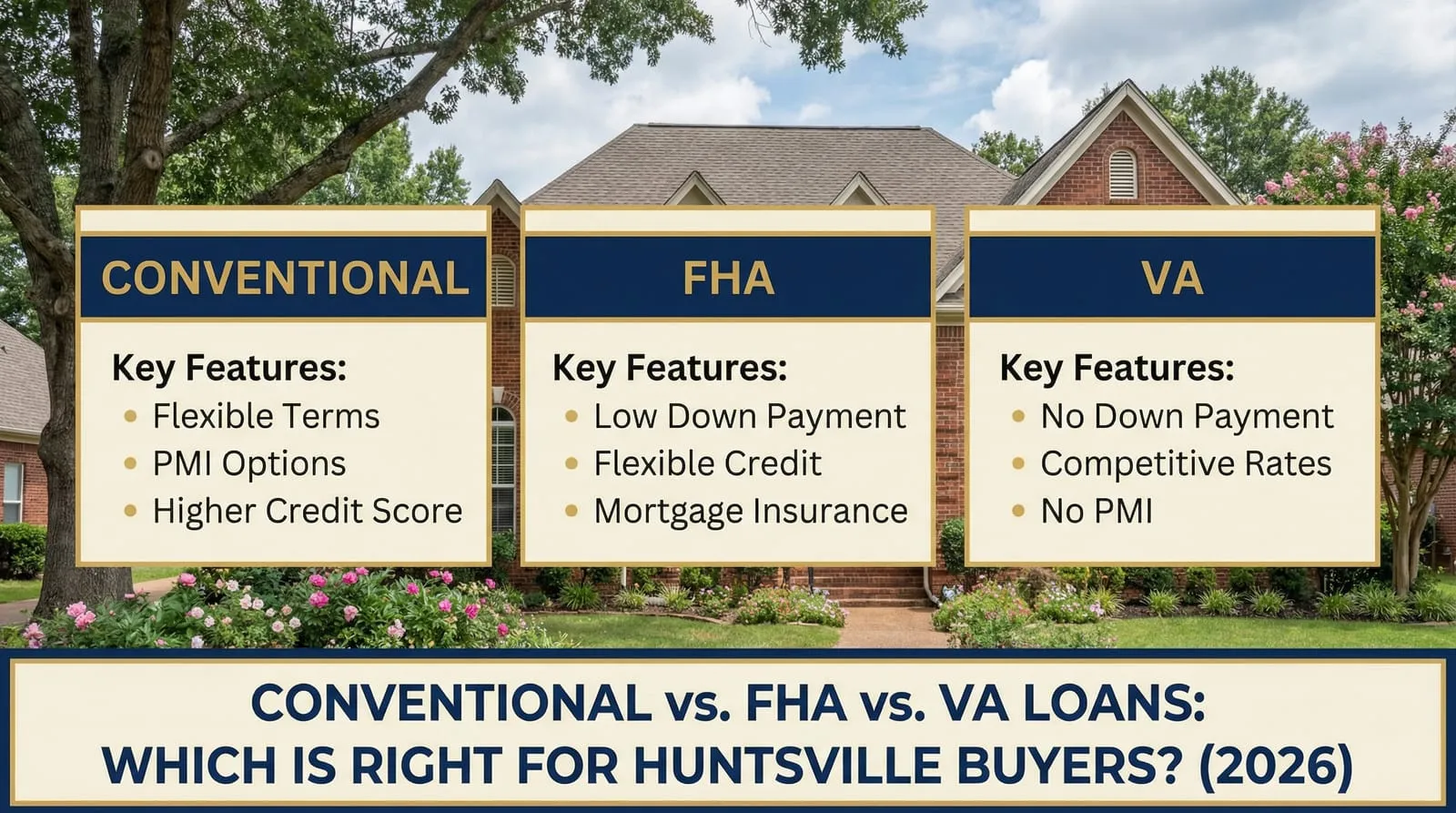 Conventional vs. FHA vs. VA Loans: Which Is Right for Huntsville Buyers?